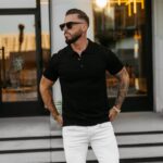 Koszulka męska polo TERON OLAVOGA czarna