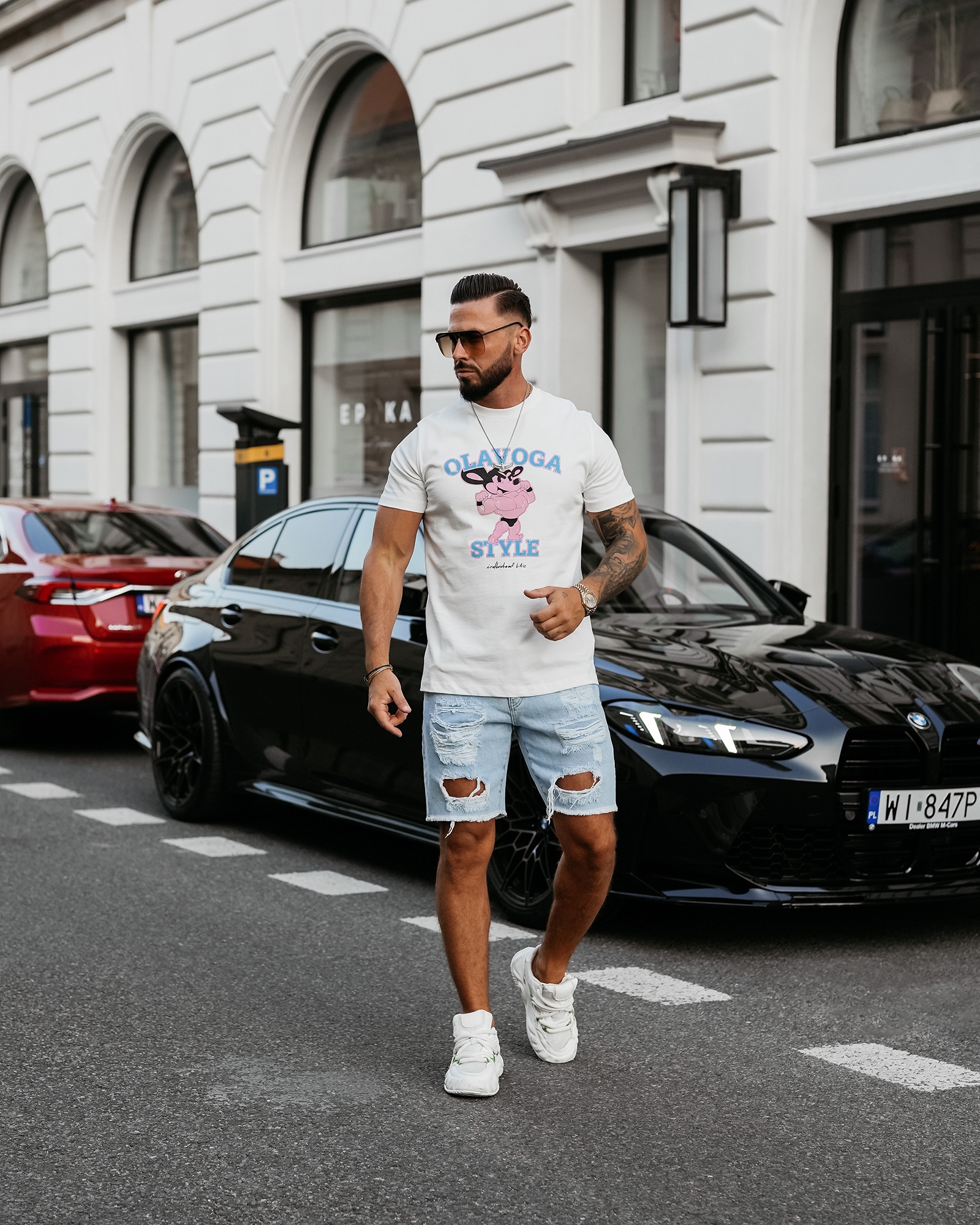 T-shirt męski klasyczny COMPRE OLAVOGA ecru