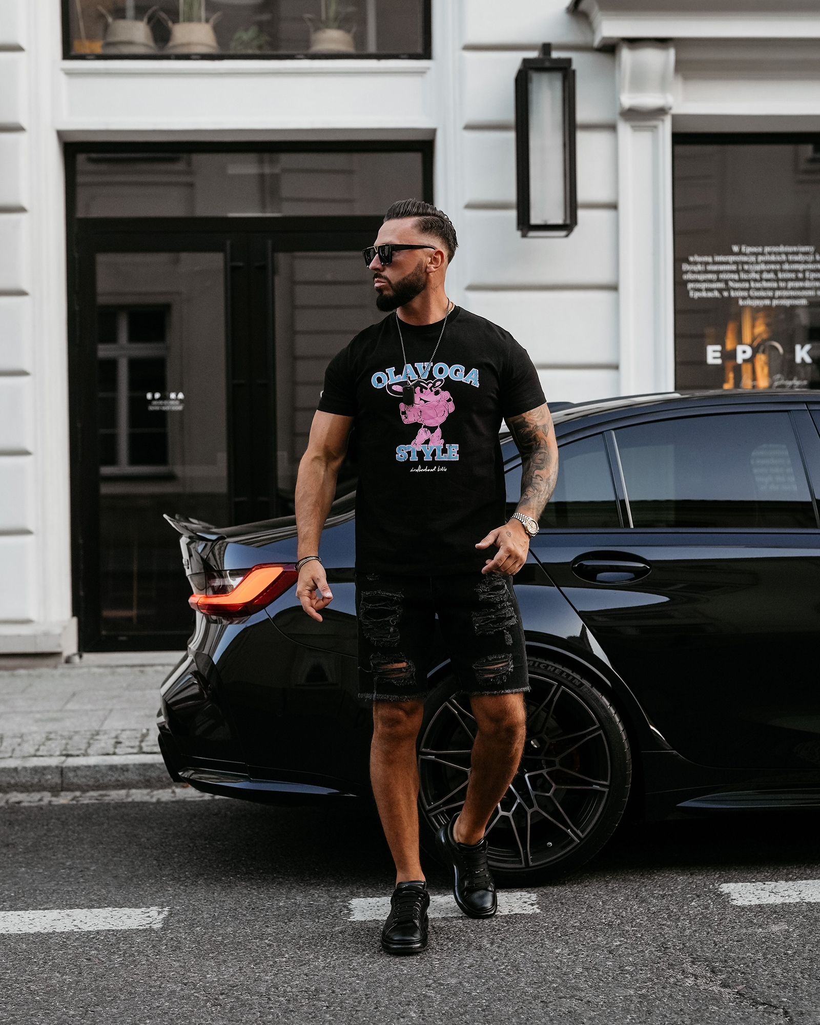 T-shirt klasyczny męski COMPRE OLAVOGA czarny T-shirt klasyczny męski COMPRE OLAVOGA czarny