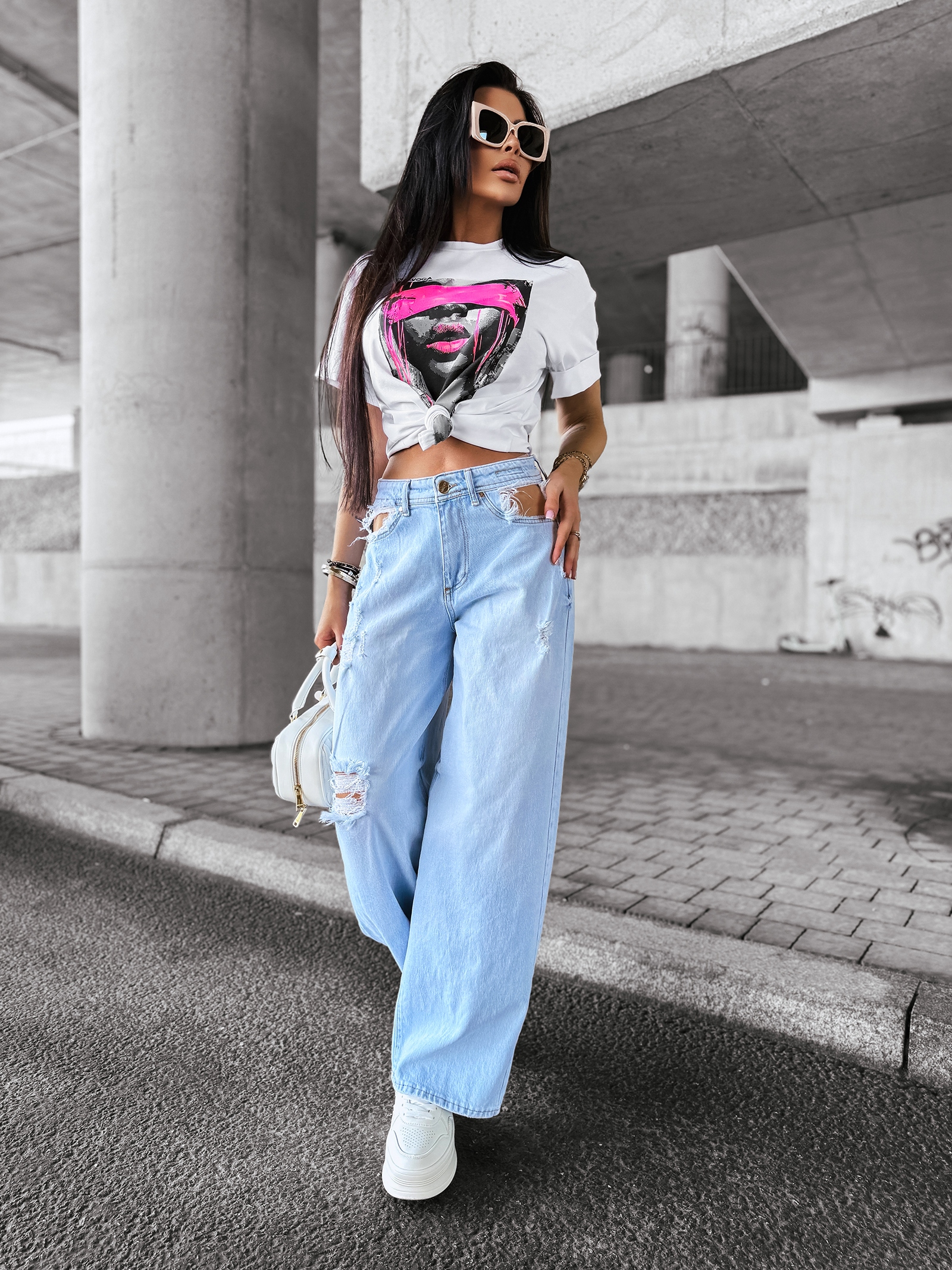 T-shirt bawełniany TENTE OLAVOGA biały T-shirt bawełniany TENTE OLAVOGA biały