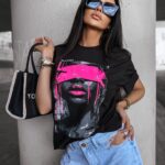 T-shirt bawełniany TENTE OLAVOGA czarny