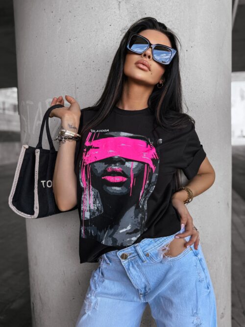 T-shirt bawełniany TENTE OLAVOGA czarny