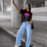 T-shirt bawełniany TENTE OLAVOGA czarny