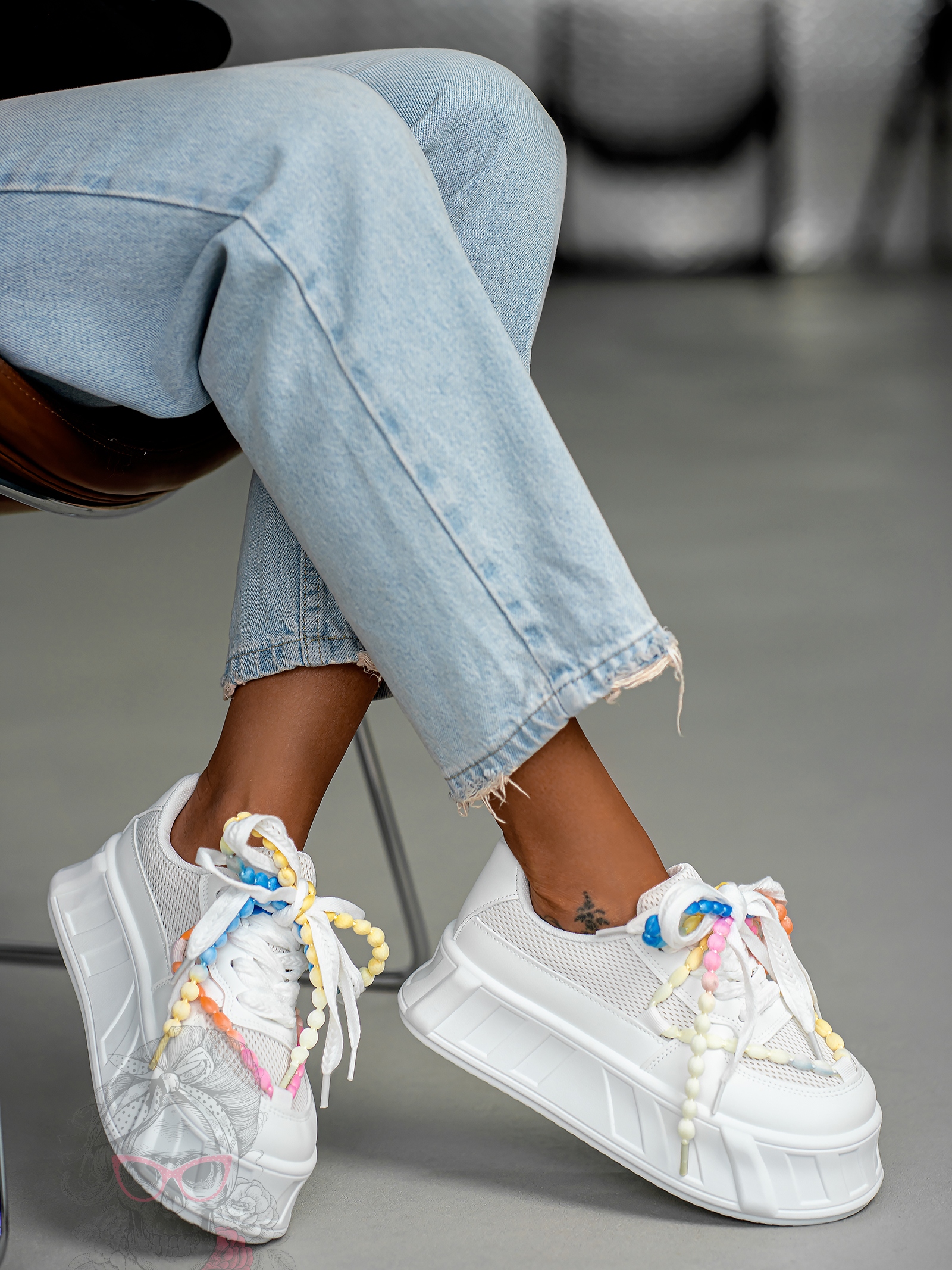 Buty sportowe na platformie Madam Minidrops białe