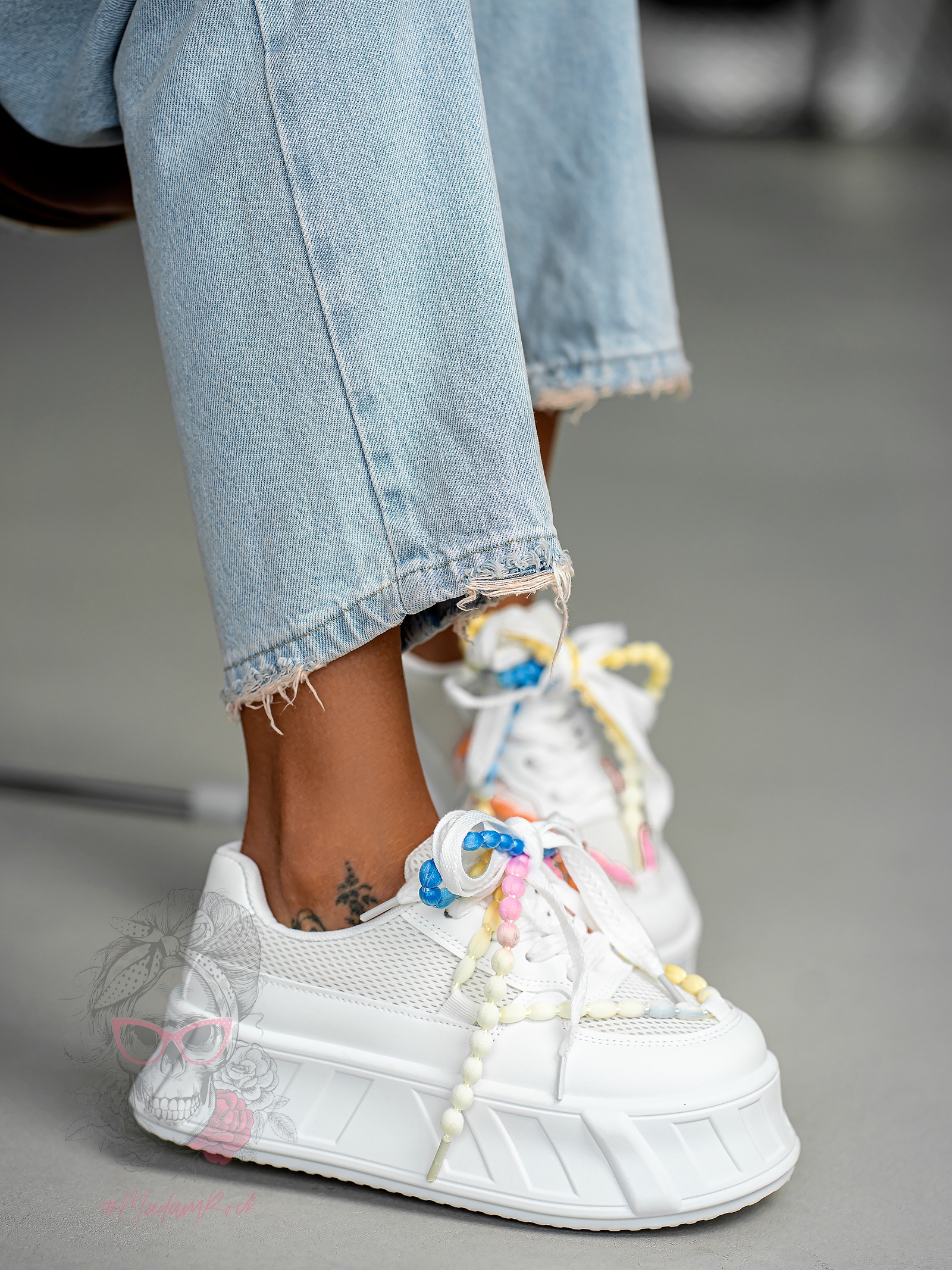 Buty sportowe na platformie Madam Minidrops białe