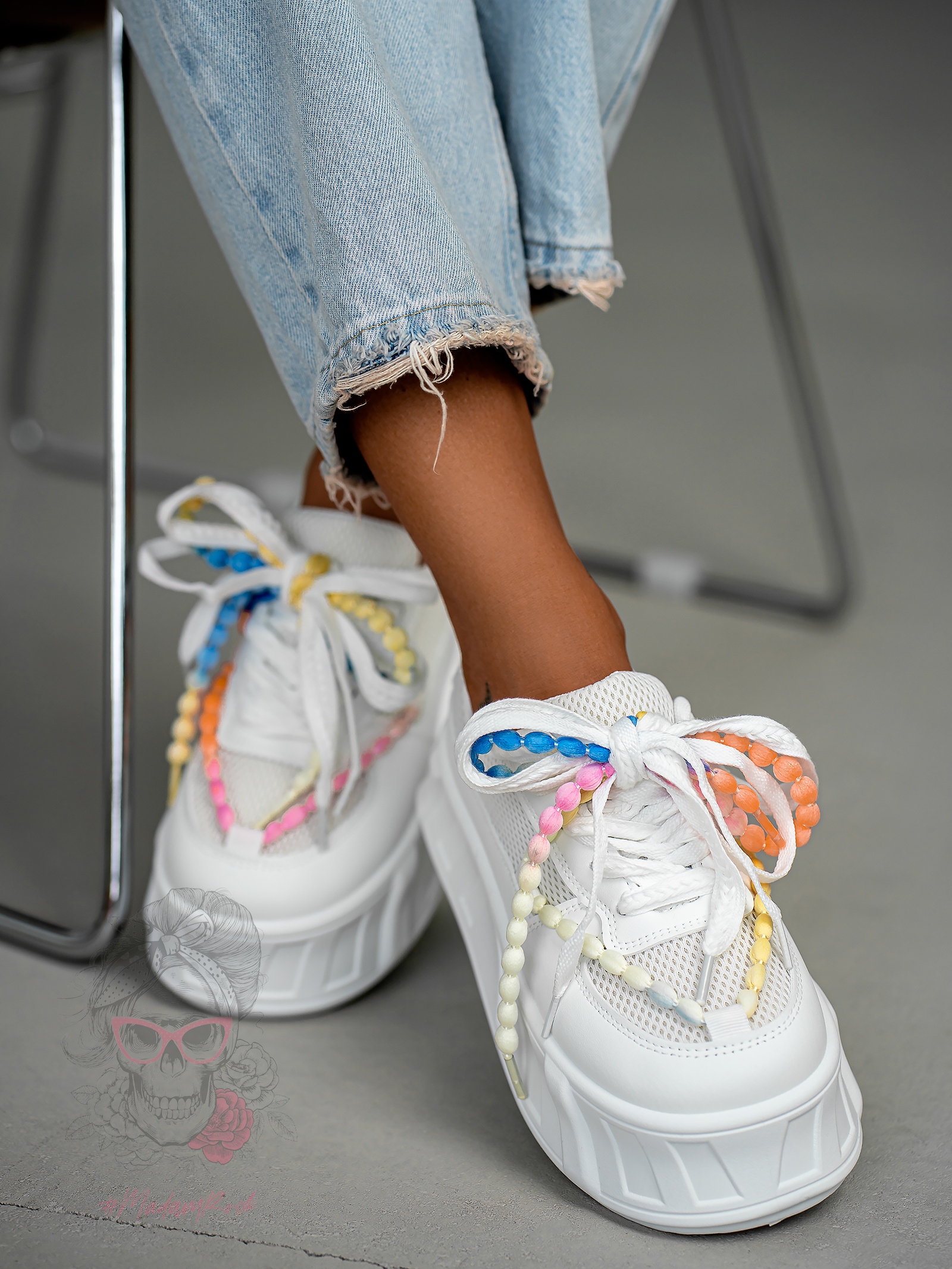 Buty sportowe na platformie Madam Minidrops białe