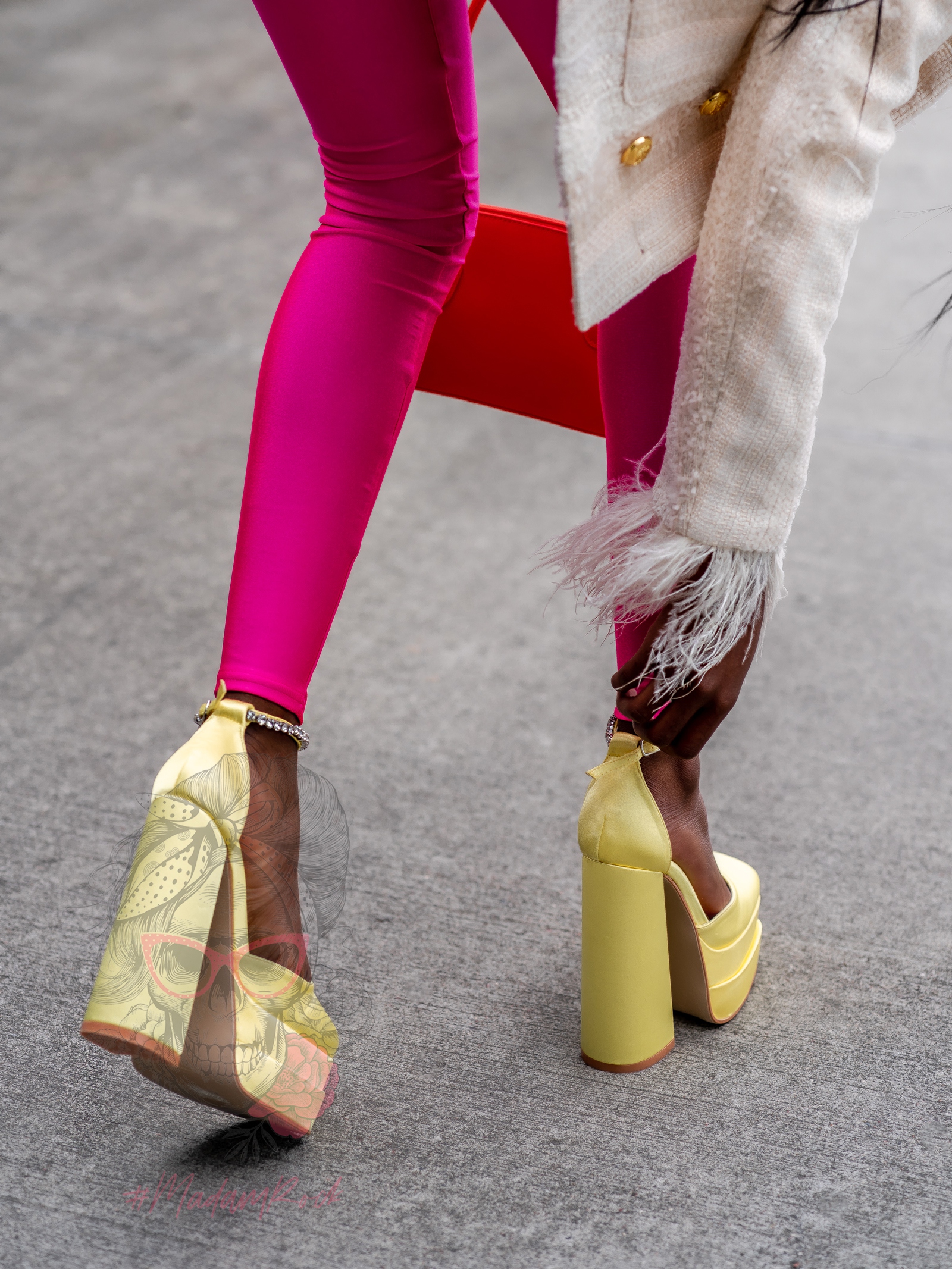 Sandały na platformie Madam Sukses cytrynowe Sandały na platformie Madam Sukses cytrynowe