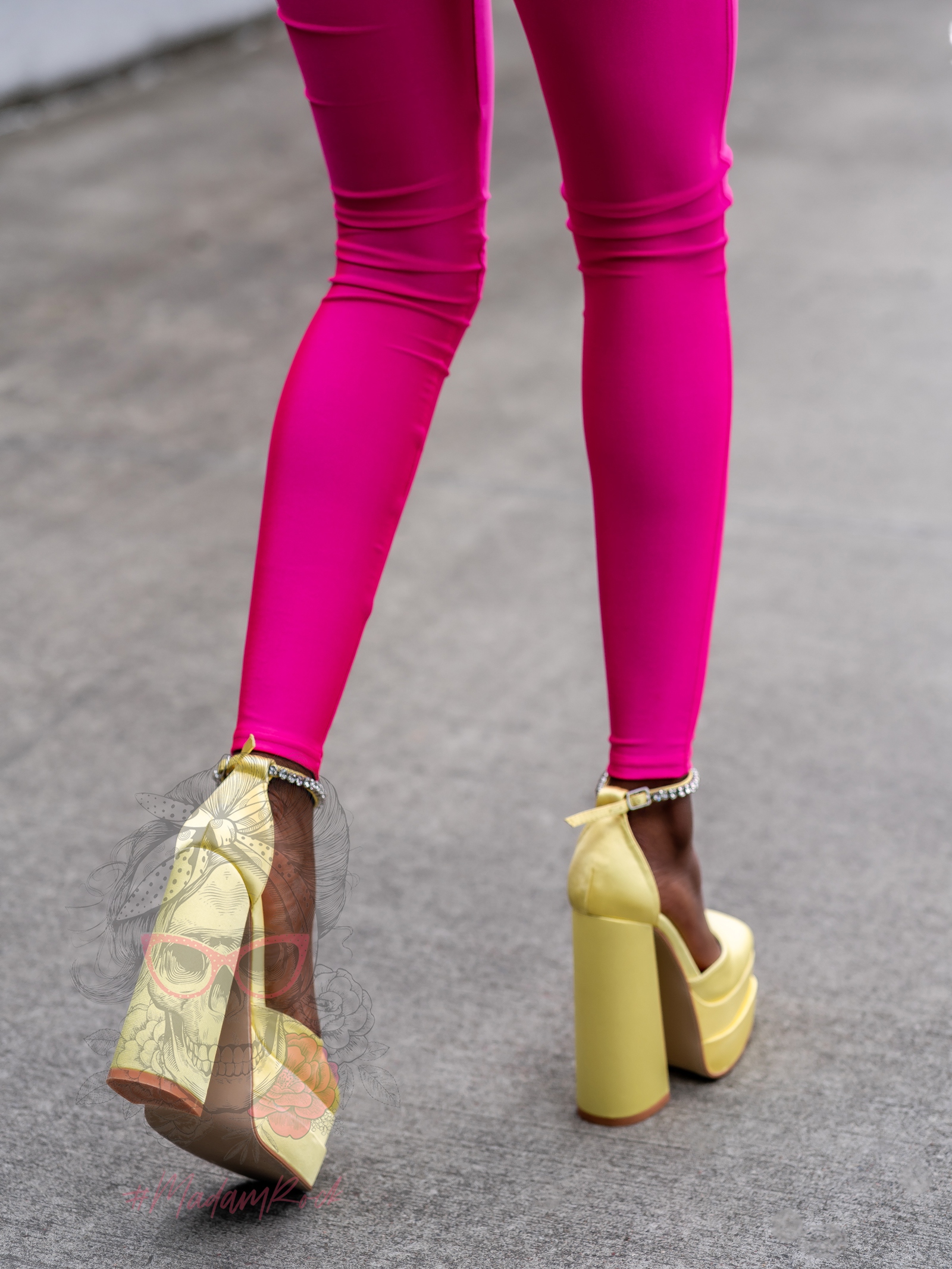 Sandały na platformie Madam Sukses cytrynowe Sandały na platformie Madam Sukses cytrynowe