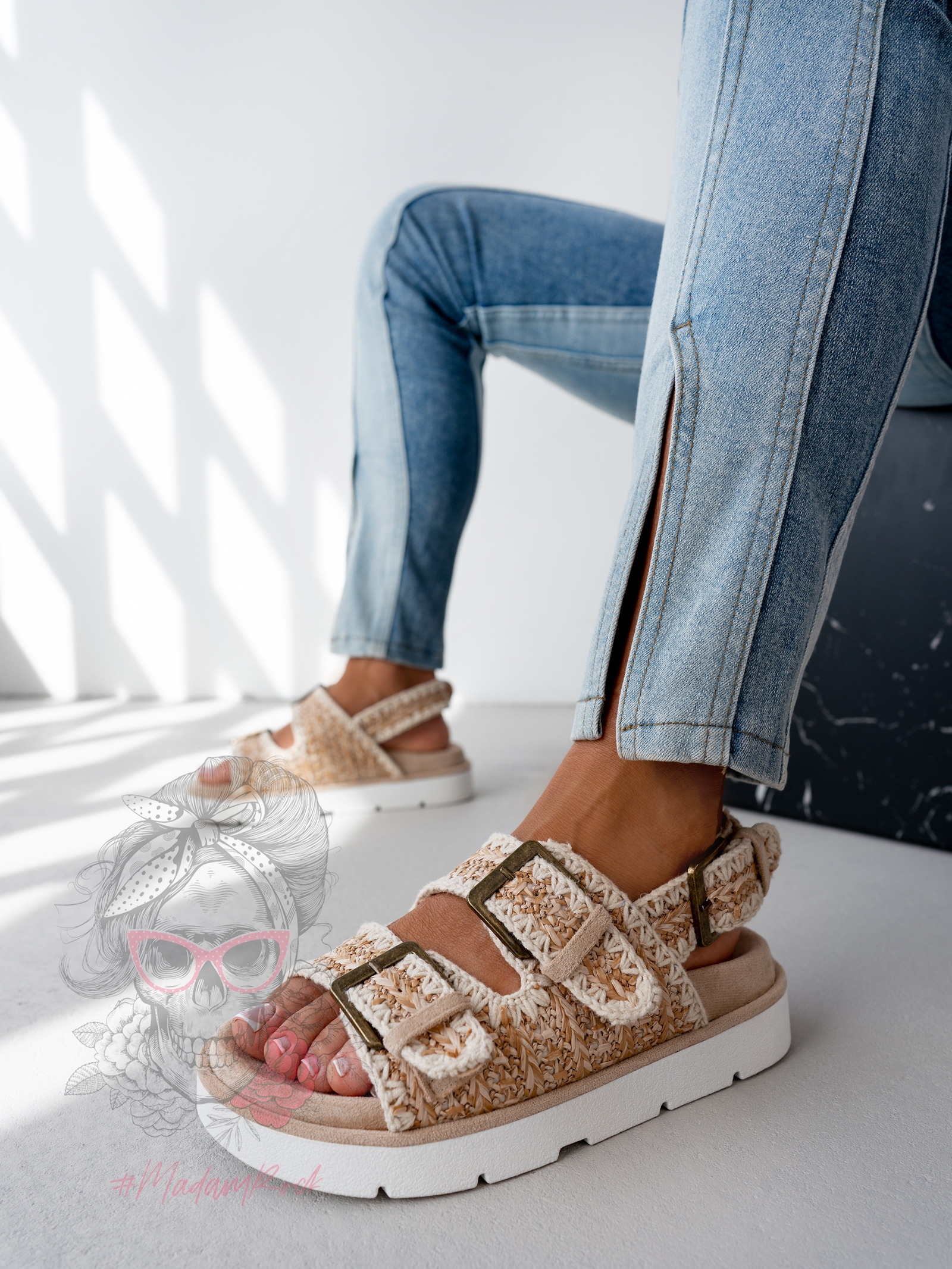 Sandały boho Madam Cherio c. beżowe