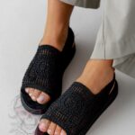 Sandały plecione Madam Hemea czarne