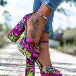 Sandały na klocku HipHop kolorowe