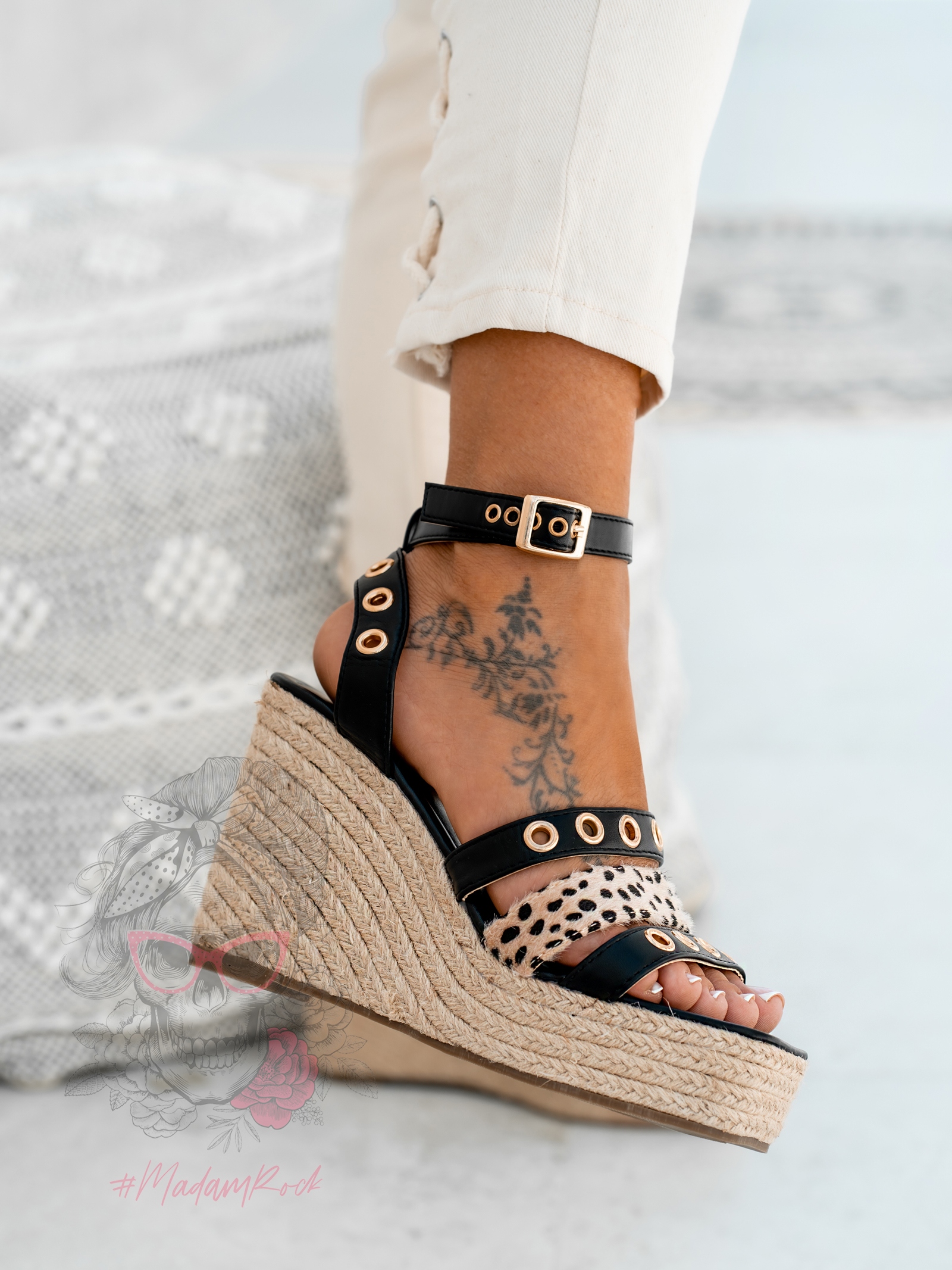 Sandały koturny Centi Rock czarne Sandały koturny Centi Rock czarne