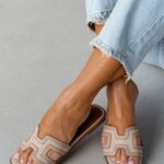 Klapki płaskie Madam Ermese beżowe