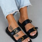 Klapki profilowane Madam Trop czarne