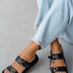 Klapki profilowane Madam Trop czarne