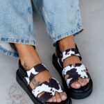 Sandały na platformie Madam Setes krowie łatki