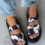 Sandały na platformie Madam Setes krowie łatki