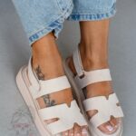 Sandały na platformie Madam Setes beżowe