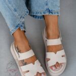 Sandały na platformie Madam Setes beżowe