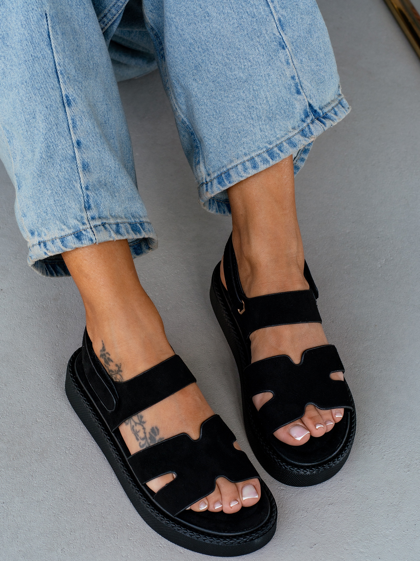 Sandały na platformie Madam Setes czarne Sandały na platformie Madam Setes czarne