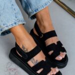 Sandały na platformie Madam Setes czarne