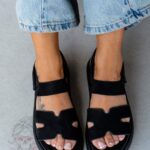 Sandały na platformie Madam Setes czarne