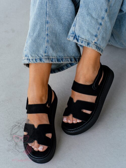 Sandały na platformie Madam Setes czarne