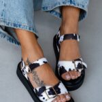 Sandały na platformie Madam Wexet krowie łatki