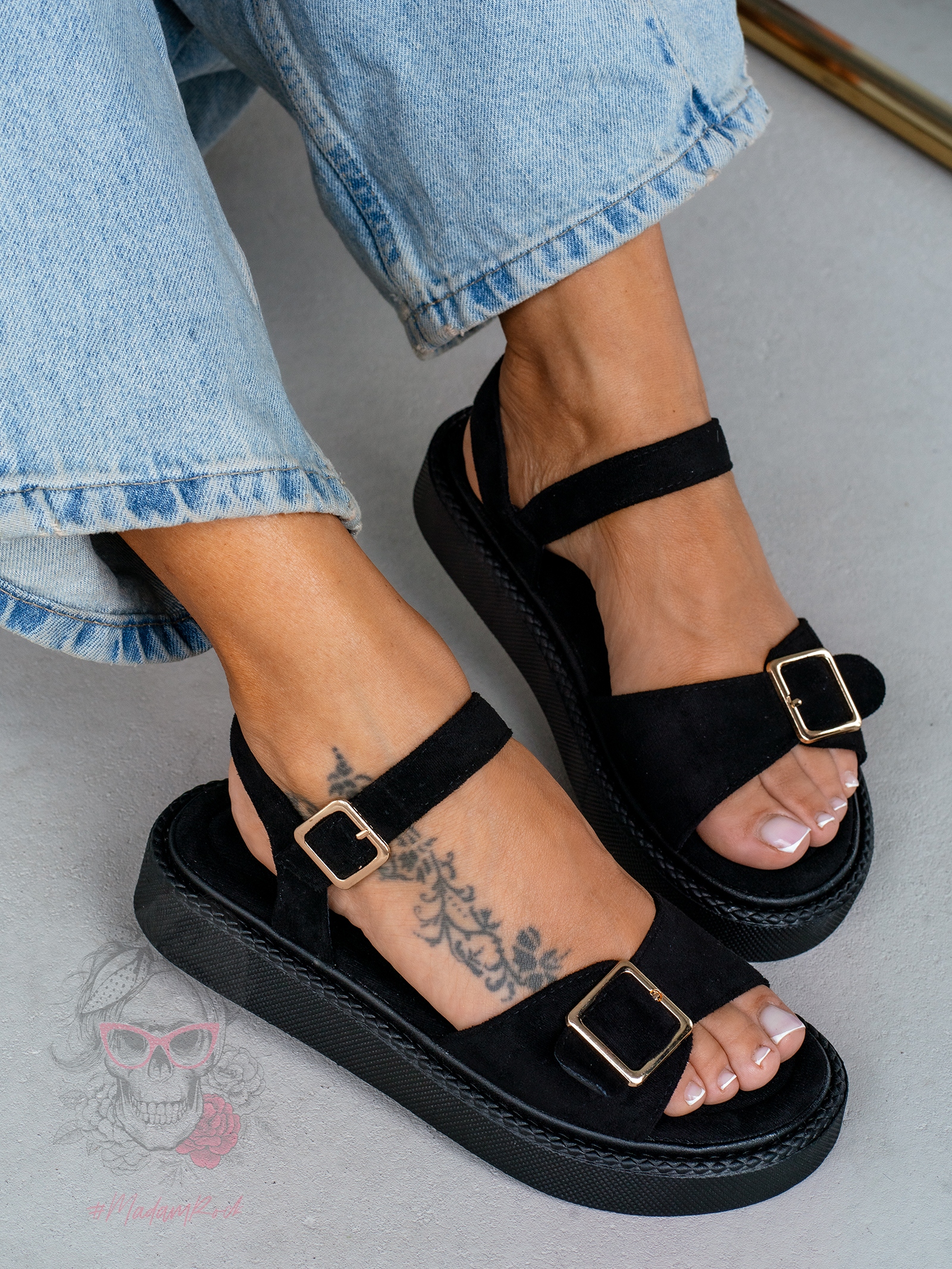 Sandały na platformie Madam Wexet czarne