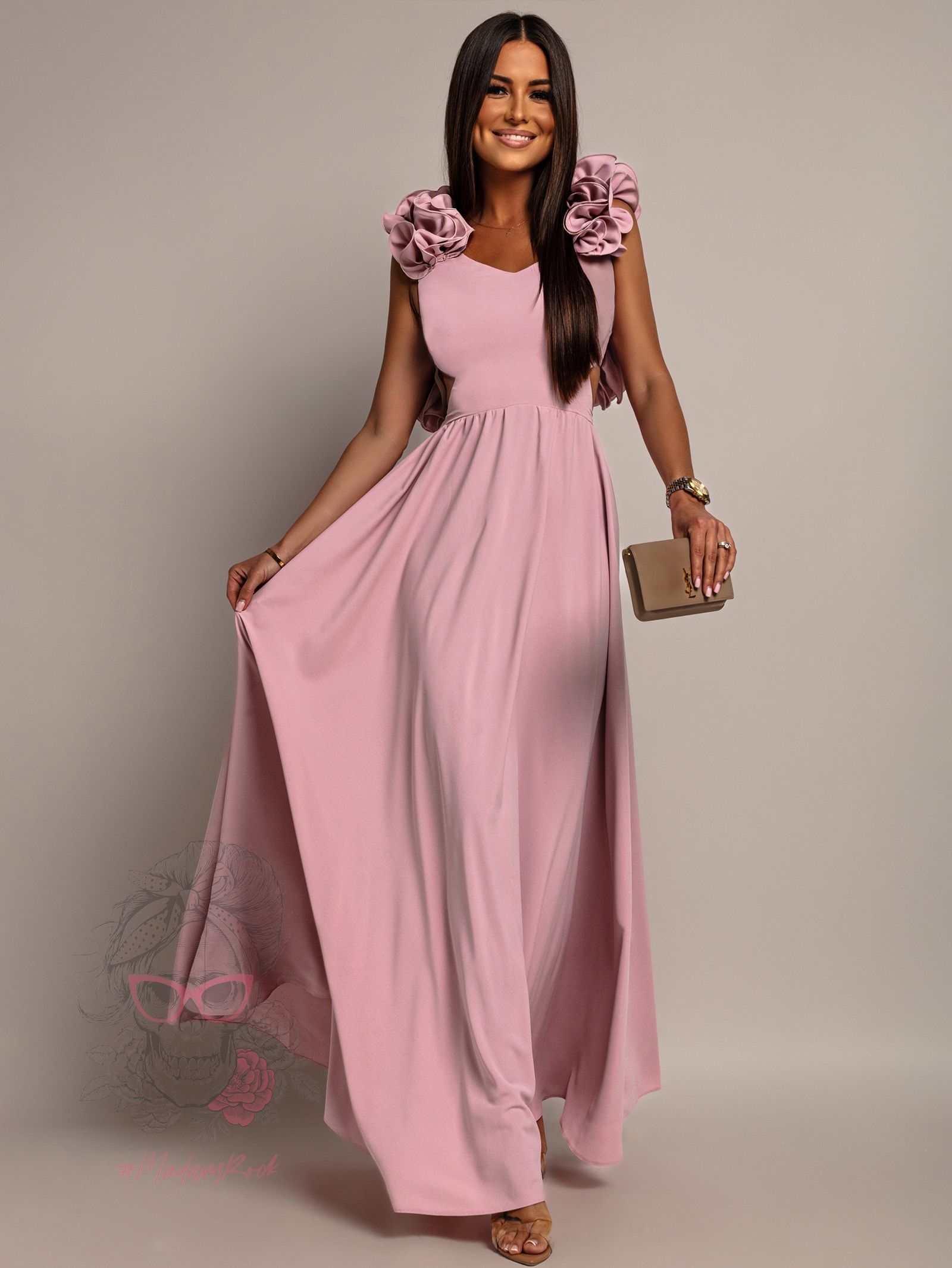 Sukienka Maxi NB GlamBoss brudny róż