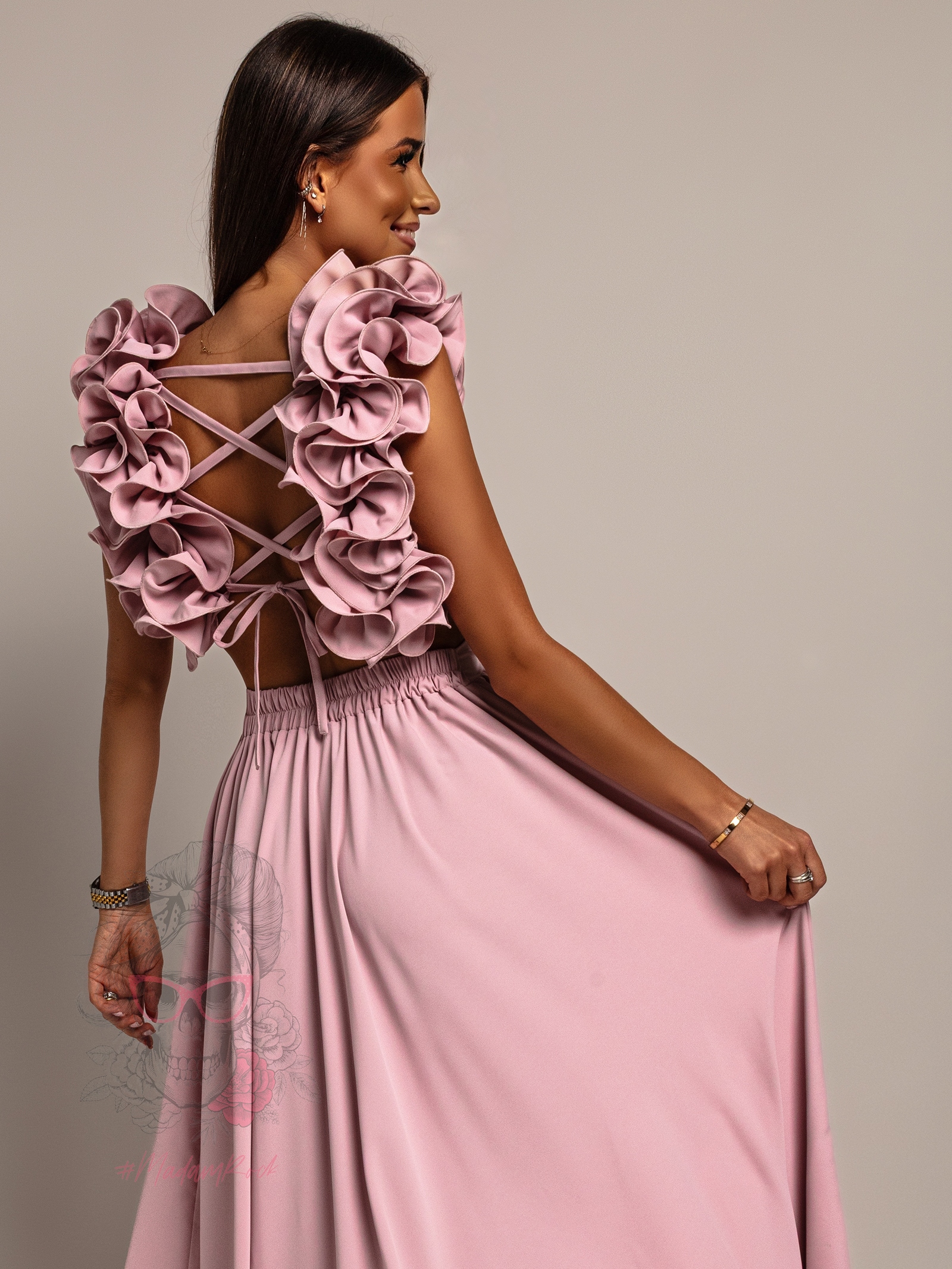 Sukienka Maxi NB GlamBoss brudny róż