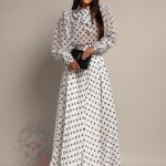 Zestaw w kropki - bluzka + spodnie NB Bilbi biały