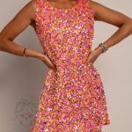 Sukienka cekinowa NB Popjelly pomarańczowa