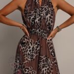 Kombinezon maxi w panterkę NB Chette czekoladowy