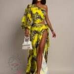 Sukienka wakacyjna NB Titus żółta panterka