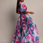 Sukienka maxi NB Garden II niebieska