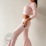 Komplet dzianinowy NB Musello pudrowy