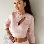 Komplet dzianinowy NB Musello pudrowy