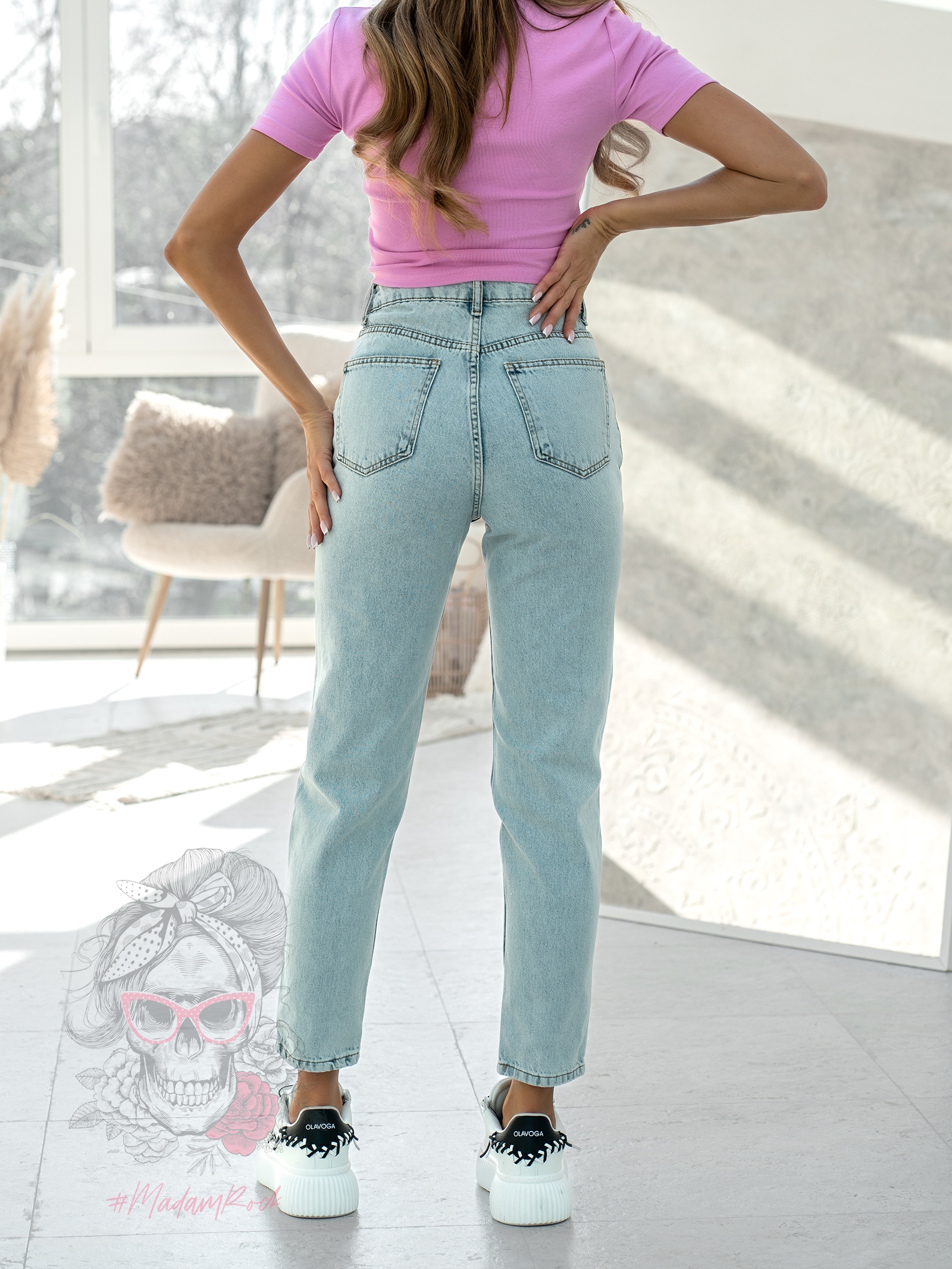 Spodnie jeansowe Mom Bures niebieskie Spodnie jeansowe Mom Bures niebieskie