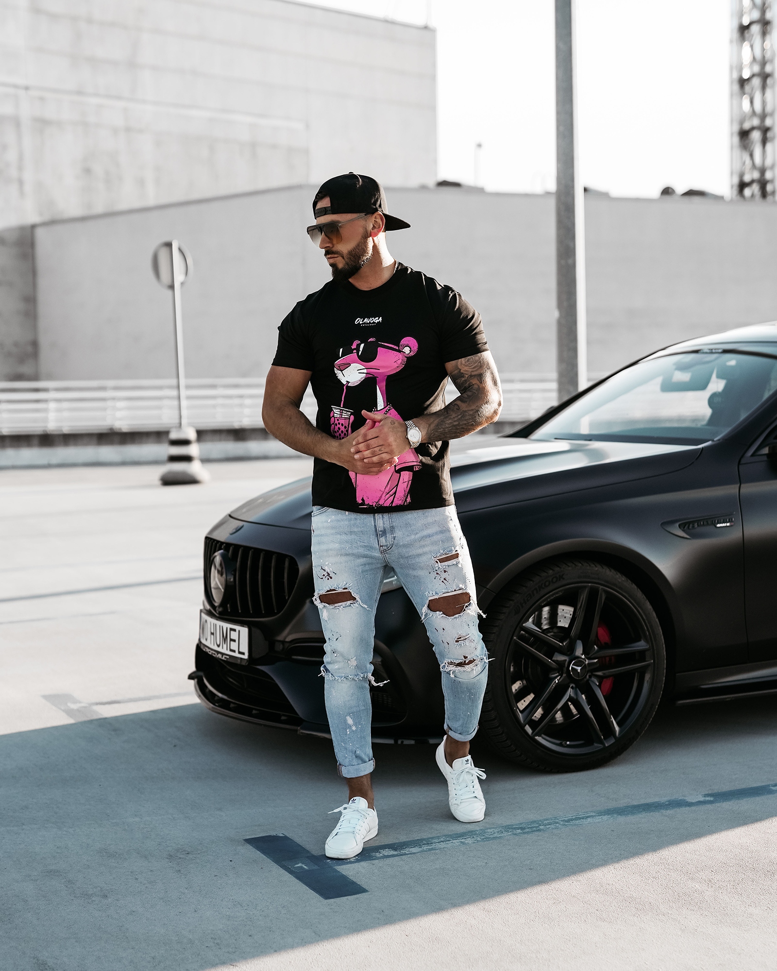 PRZEDSPRZEDAŻ T-shirt casualowy unisex HILL OLAVOGA czarny