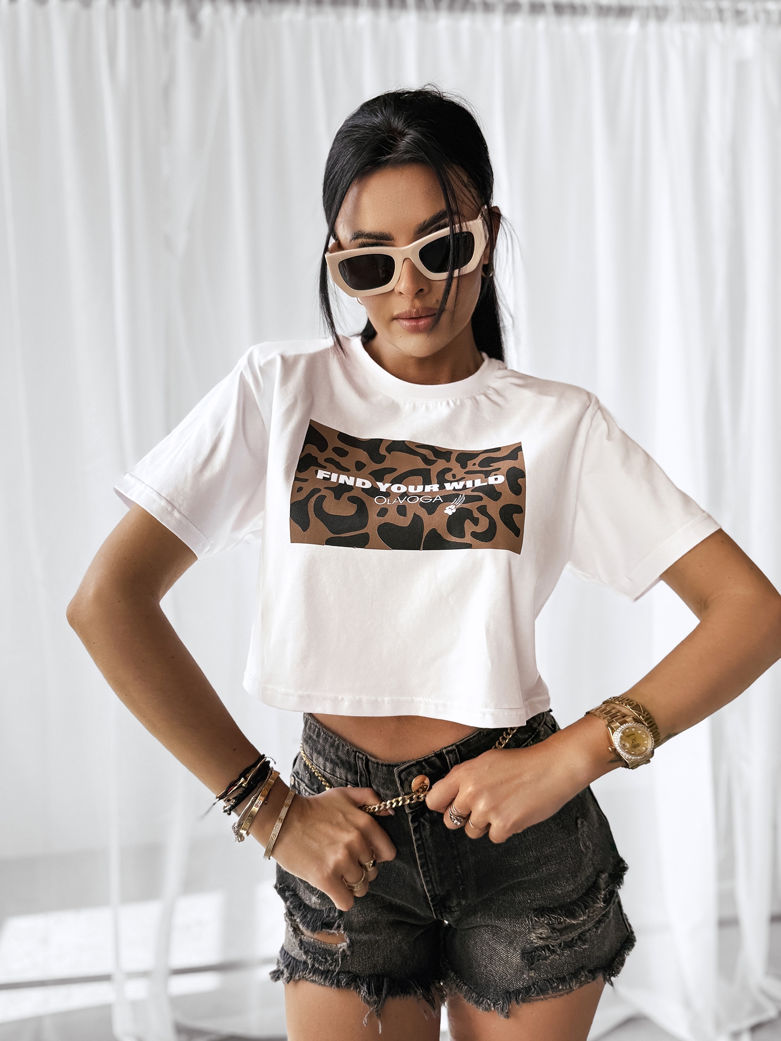 T-shirt bawełniany CITY OLAVOGA biały