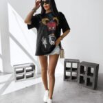 T-shirt bawełniany z grafiką RUST OLAVOGA czarny