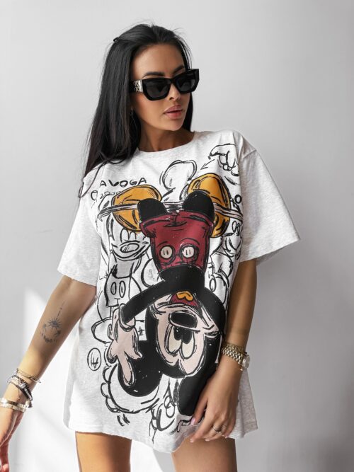 T-shirt bawełniany z grafiką RUST OLAVOGA ecru