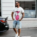 T-shirt męski z panterą HILLER OLAVOGA ecru