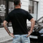 T-shirt męski bawełniany SHADOW LUXE OLAVOGA czarny