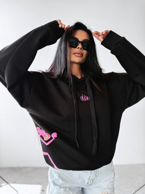 Bluza bawełniana z kapturem oversize CLOSER OLAVOGA czarna