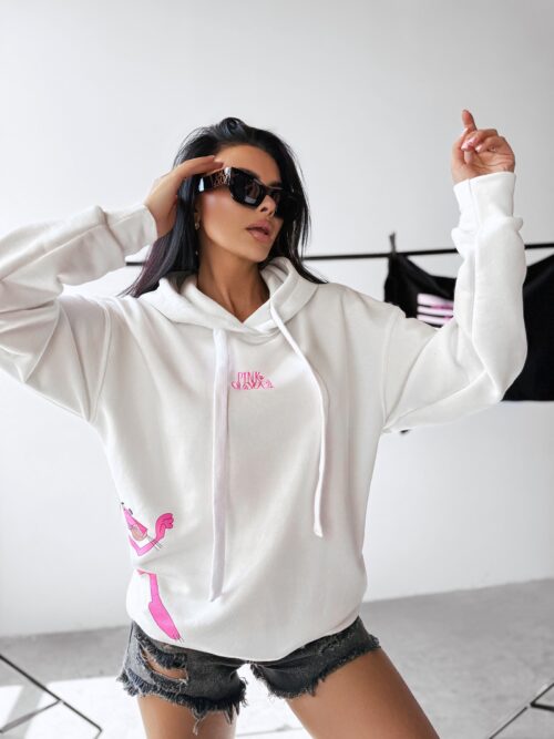 Bluza bawełniana z kapturem oversize CLOSER OLAVOGA ecru