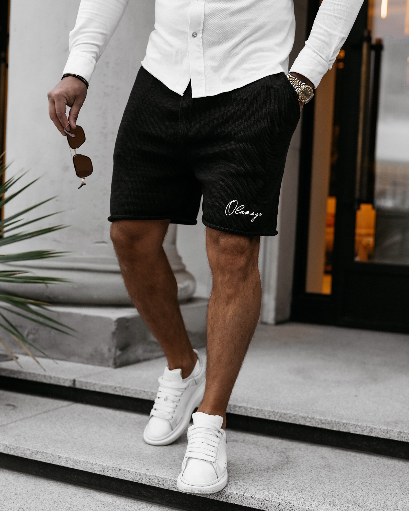 Spodenki męskie bawełniane CHILLFLEX OLAVOGA czarne