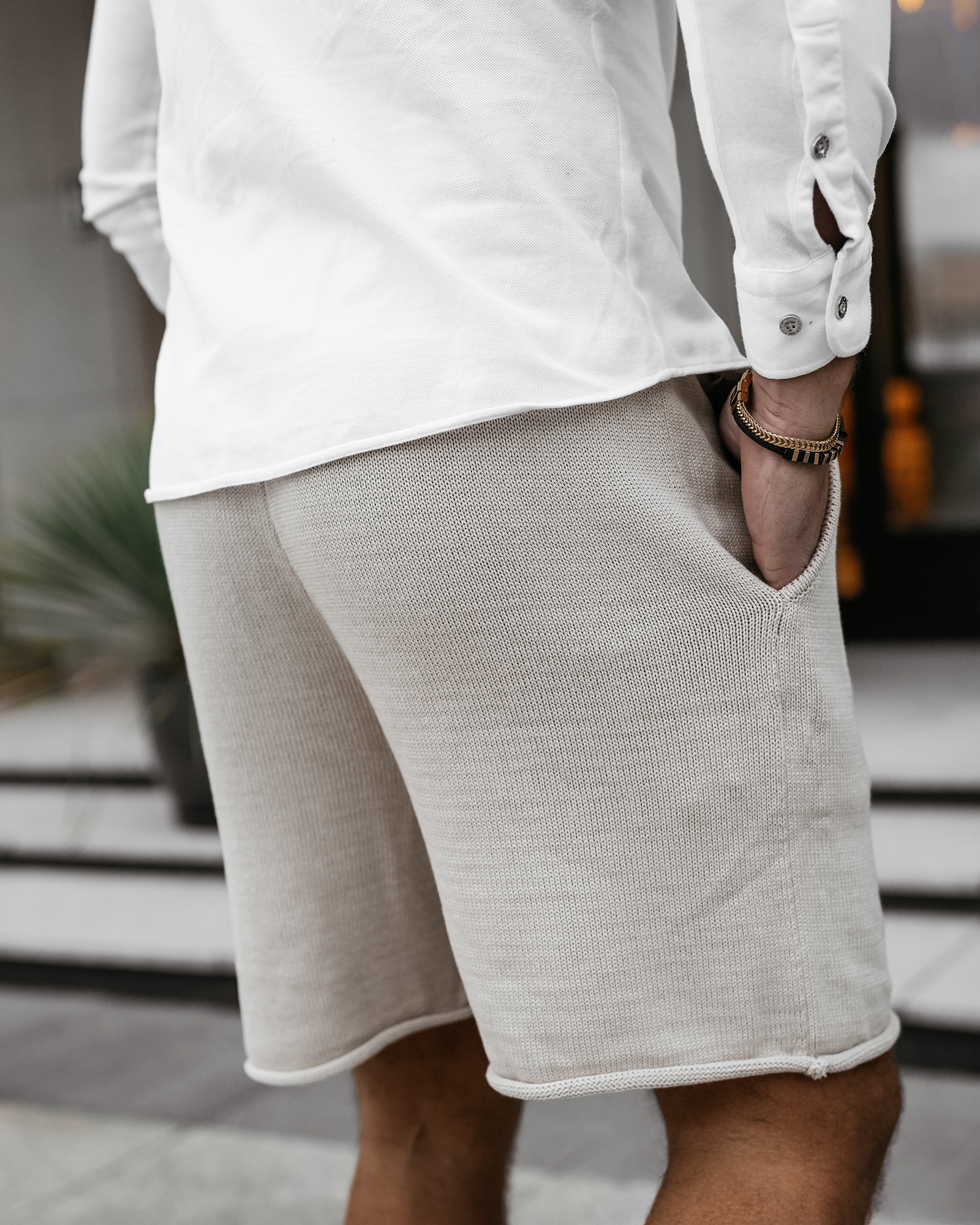 Spodenki męskie bawełniane CHILLFLEX OLAVOGA beżowe