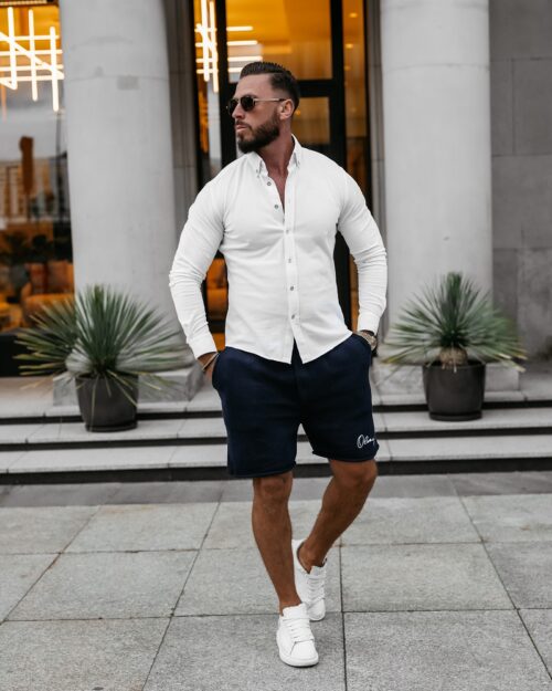 Spodenki męskie bawełniane CHILLFLEX OLAVOGA granatowe